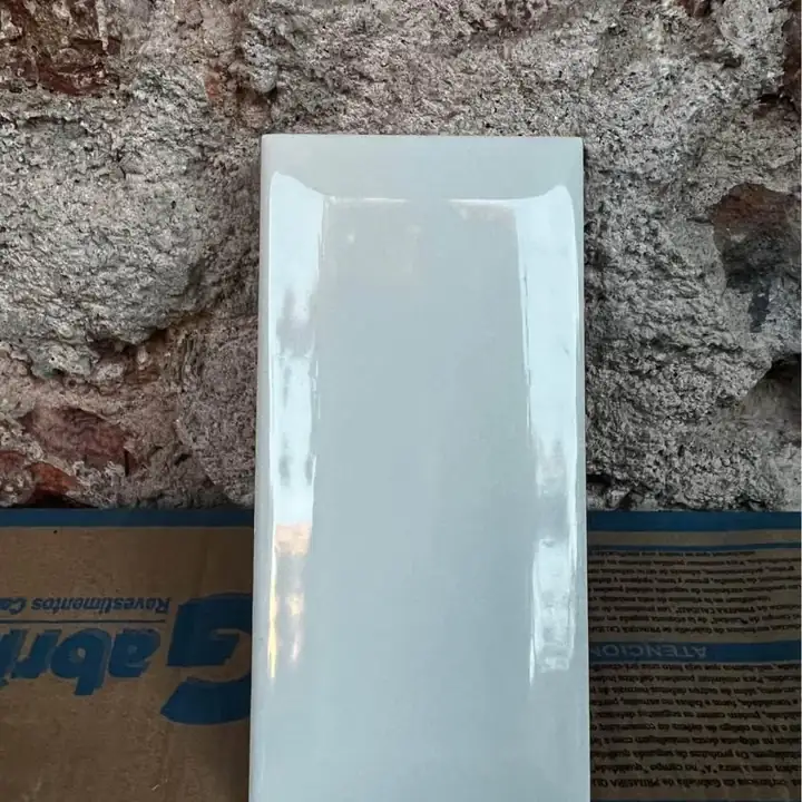 Azulejo Subway Gris Perla Brillante Biselado 7.5x15 ¡Primera Calidad! (Envíos a Domicilio)