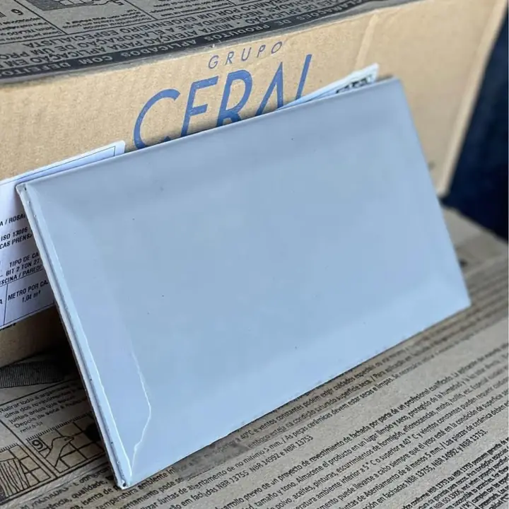Azulejos Subway Gris Brillante Biselado 10x20 (Ceral) ¡Primera Calidad! (Envíos a Domicilio)