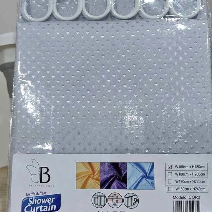 Cortina para baño gris trama