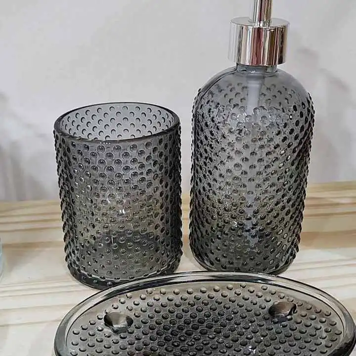 Set de Baño X3 Vidrio Transparente