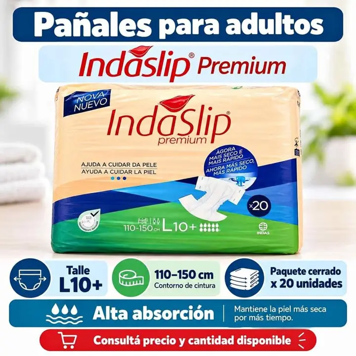 Pañales para adultos INDAS talle L10