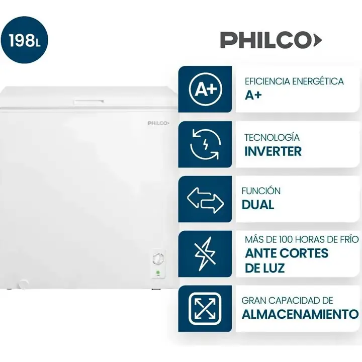 Freezer Horizontal Philco 198 Lts Inverter Blanco PHCH202BI