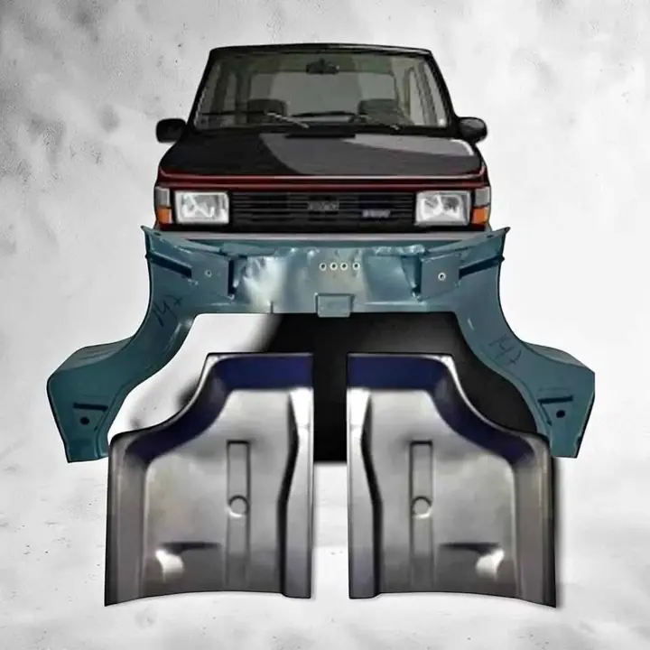 Juego de pisos delanteros más cuerno paloma reforzado de Fiat 147 Fiorino vieja