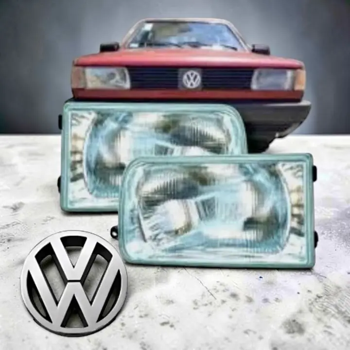 Juego de opticas delanteras más logo para VW Gol G1 Senda Saveiro del 91 al 95