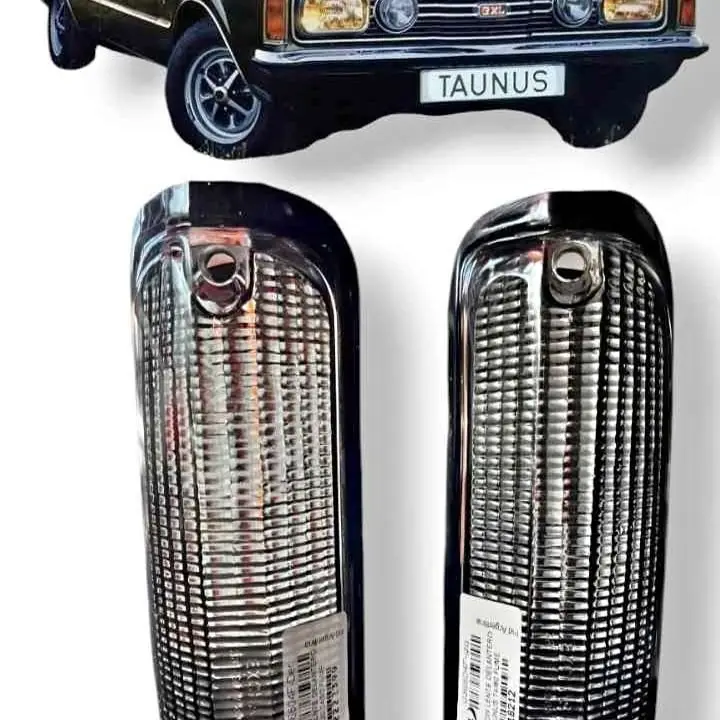 Kit x 2 lentes de giros delanteros fumé o ámbar para Ford Taunus modelo 74 al 80