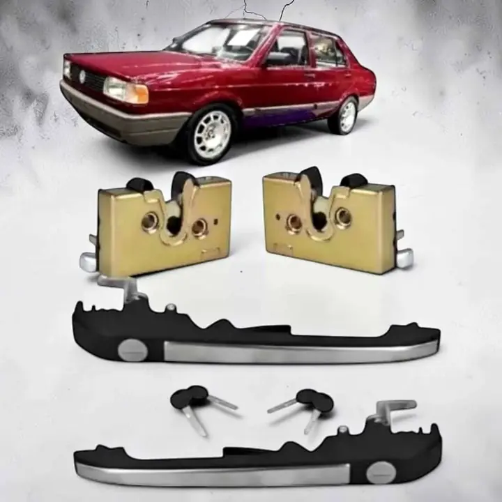 Kit de cerradura delanteras más manijas delanteras exterior con llave de VW Gol G1 Senda Saveiro