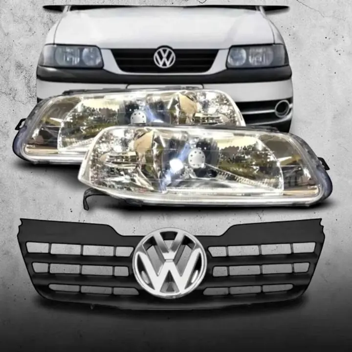 Kit ópticas delanteras más parrilla con logo VW Gol G3