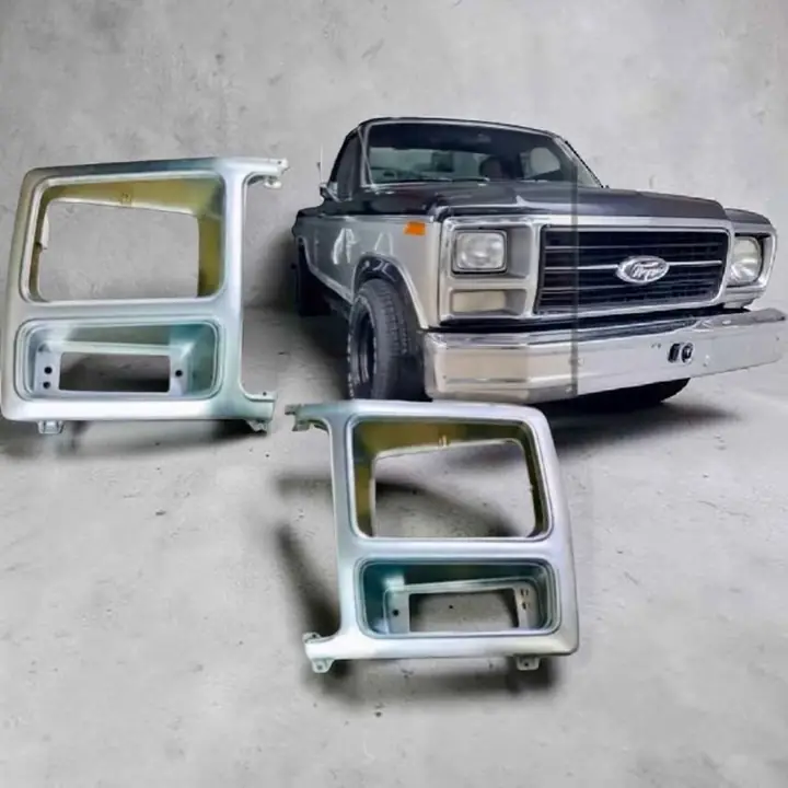 Kit x2 juego de aros de faro Ford F 100 modelo 1982 a 1987 color gris