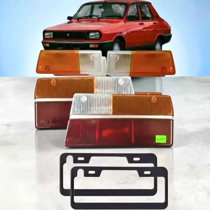 Lentes delanteros y lentes de faros traseros tricolor más marco de patente Renault 12