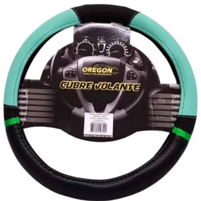 Cubre volante negro y verde 38 cm