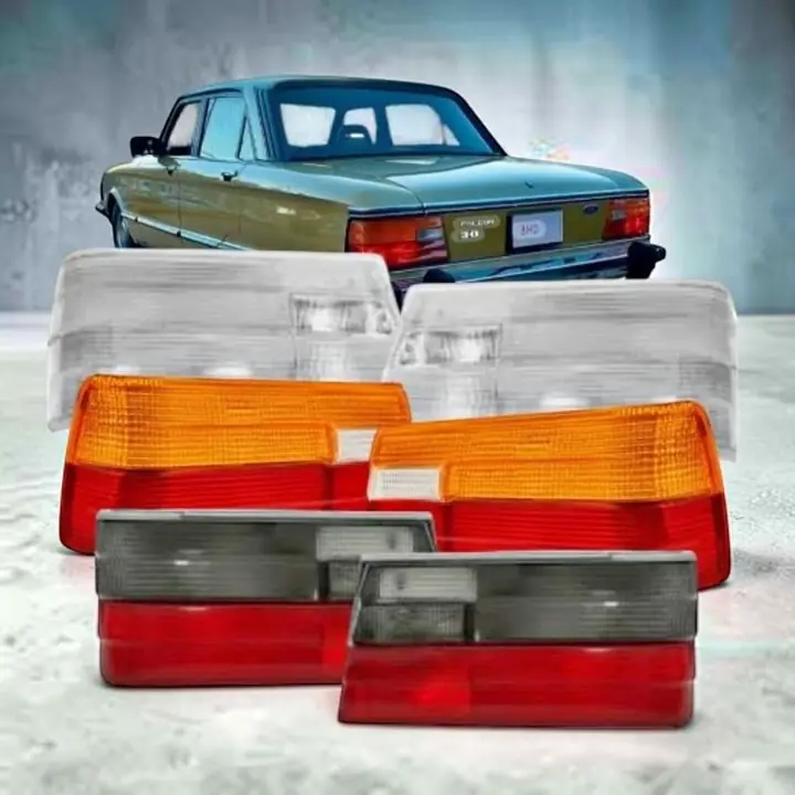 Juego de lentes de faros traseros en cristal tunning tricolor o fume Ford falcón ghia