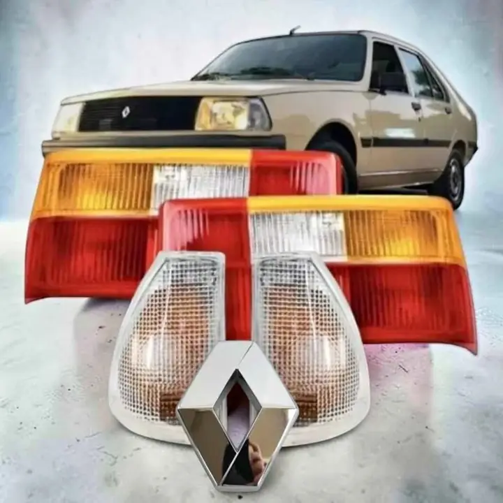 Kit de Renault 18 giros delanteros cristal o ambar. Faros traseros tricolor más logo parrilla