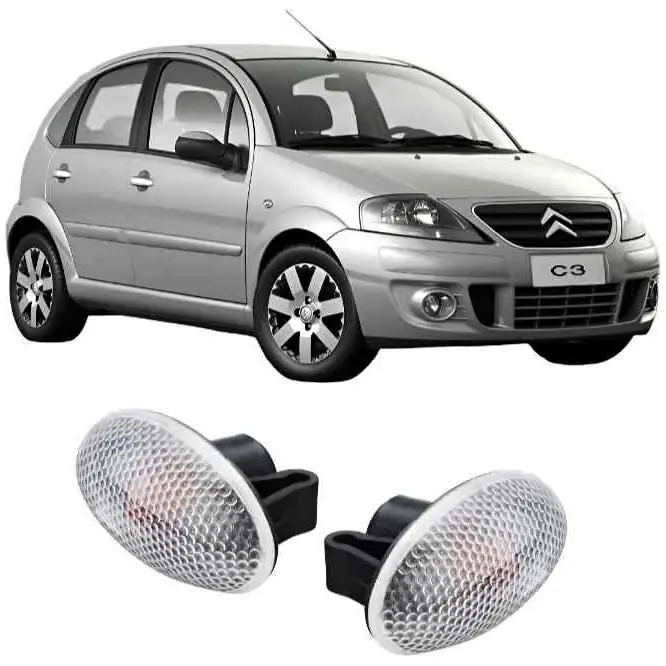 Kit x 2 faros giro cristal guardabarros delantero citroen C3 modelo 2002 al 2006