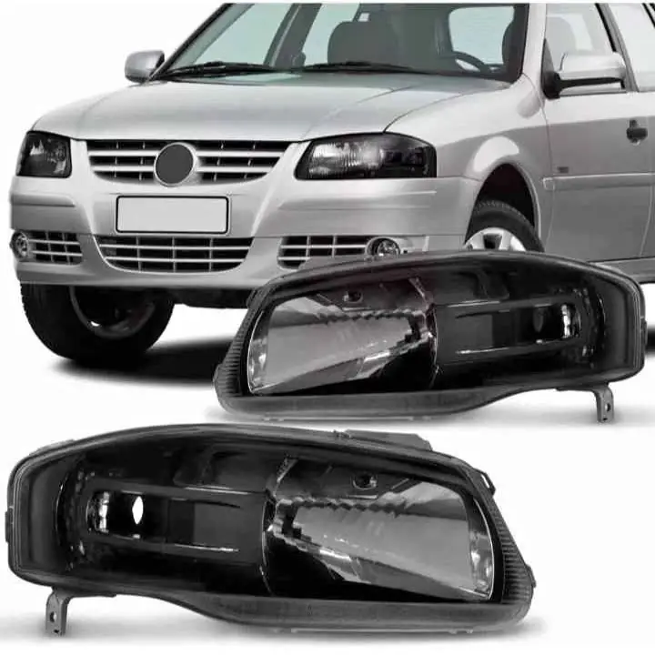 Juego de ópticas delanteras de VW Gol power G4 modelo 2006 a 2012 ( aro negro)