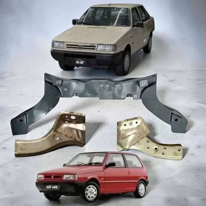 Cuerno paloma reforzado más punteras de chasis de Fiat Duna Uno