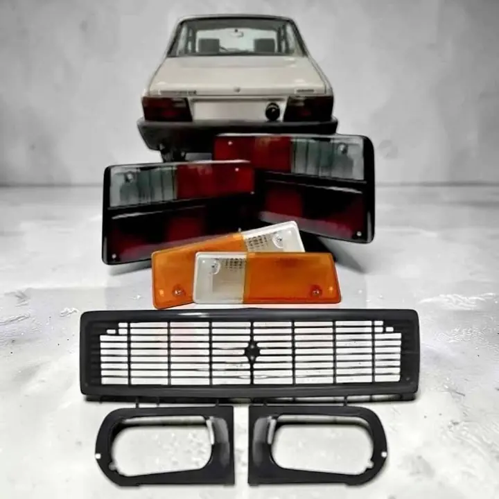 Kit de lentes delanteros y traseros fume mas parrilla con aros Renault 12 del 90 al 94