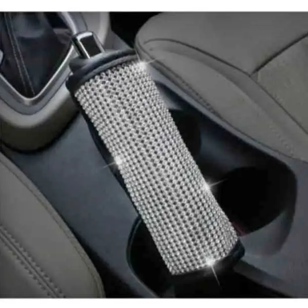 Funda cubre palanca de cambio brillos plateado estrass