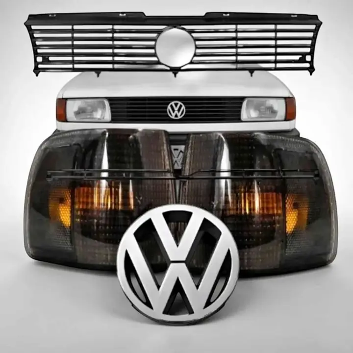 Combo de parrilla central más giros delanteros fumé y logo insignia de VW Gol G1 Senda Gacel Saveiro