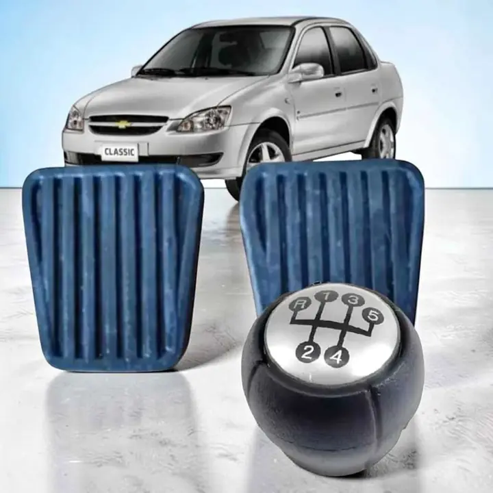 Kit de pedalines de goma acelerador embrague más bocha de cambio negro o gris Chevrolet Corsa/ class