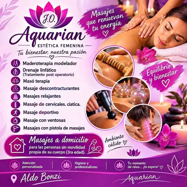 Estetica femenina Masajes en Aldo Bonzi