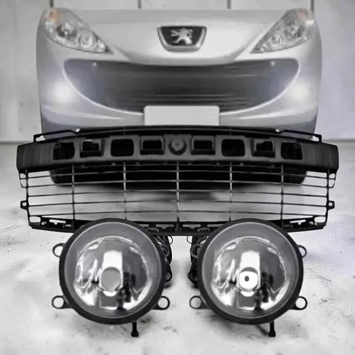 Parrilla negra más faros auxiliares antiniebla de Peugeot 207