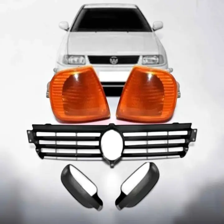 Juego de giros delanteros ámbar o fumé más juego de cachas carcasa espejo y parrilla VW Polo Caddy