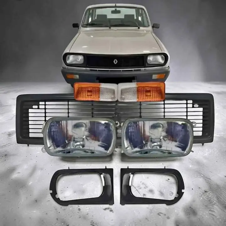 Kit Renault 12 parrilla con aros ópticas delanteras y lentes delanteros