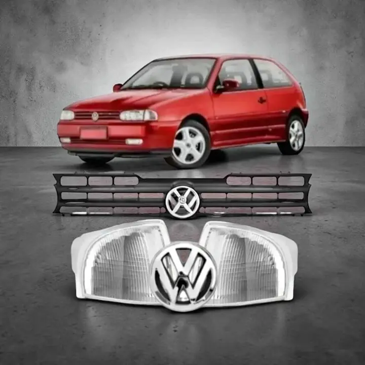 Kit VW Gol Ab9 parrilla con logo y giros delanteros ámbar o cristal