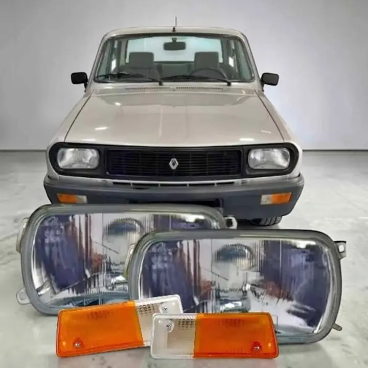 Kit juego de ópticas delanteras más lentes de faros de paragolpe delantero de Renault 12 Dacia del 7