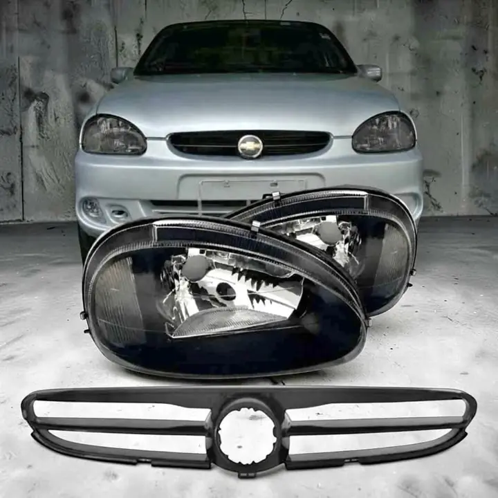 Ópticas delanteras fume más parrilla de Chevrolet Corsa del 08 al 10