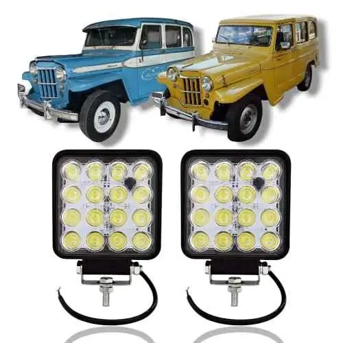 Kit x 2 faros delanteros de paragolpe compatibles con Jeep Ika/ Willys Ford F100 todos los modelos
