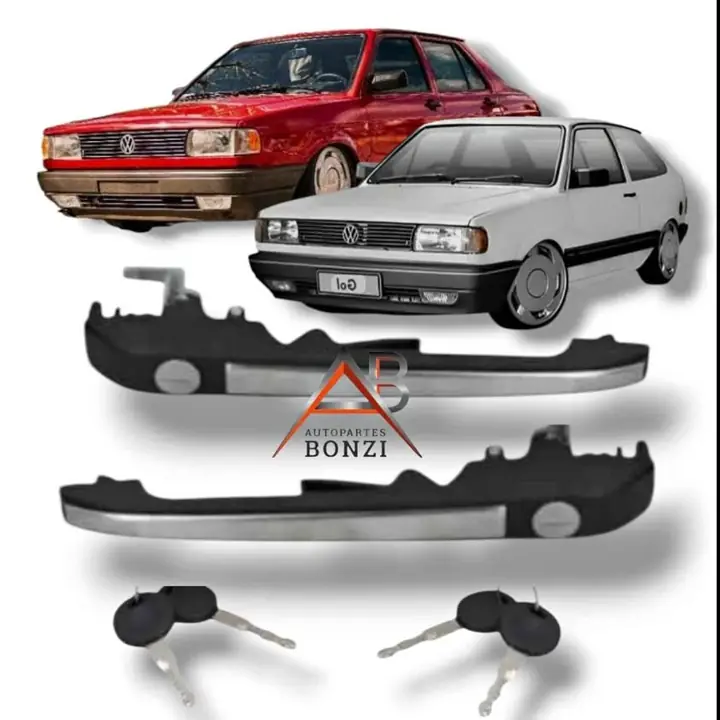 Kit de dos manijas delanteras con llave de senda Gacel gol G1 del 91 al 95