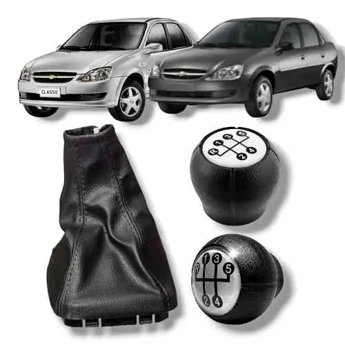 Kit de fuelle + bocha perilla de palanca de cambio negro con gris Chevrolet Corsa o corsa classic