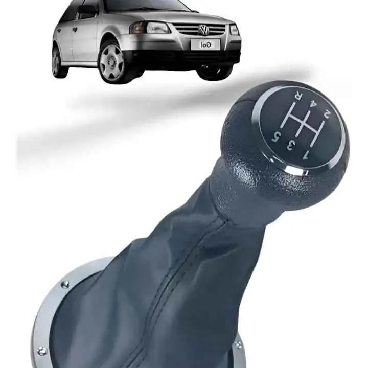 Pomo perilla de cambio más fuelle negro y cromado VW gol Saveiro modelo 06 al 14