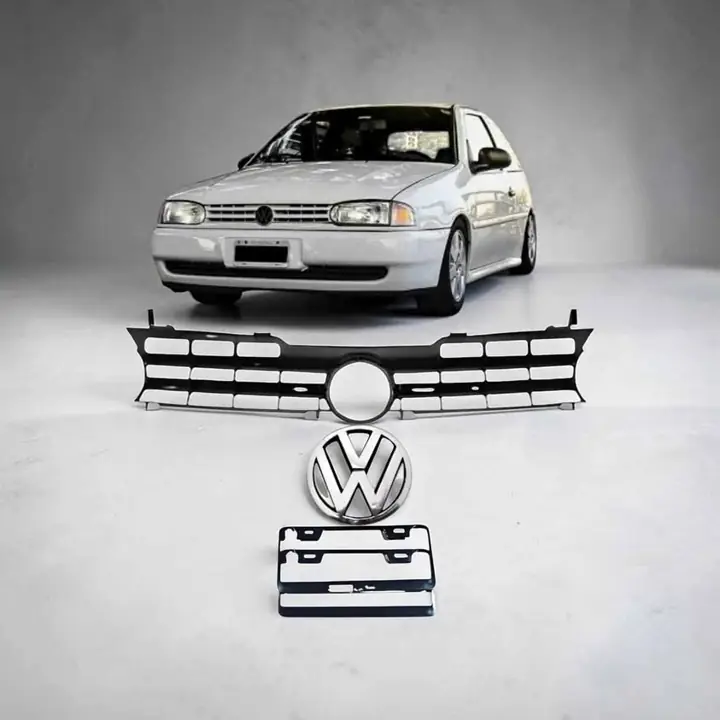 Parrilla más logo y Marcos porta patente de VW Gol AB9 del 96 al 99
