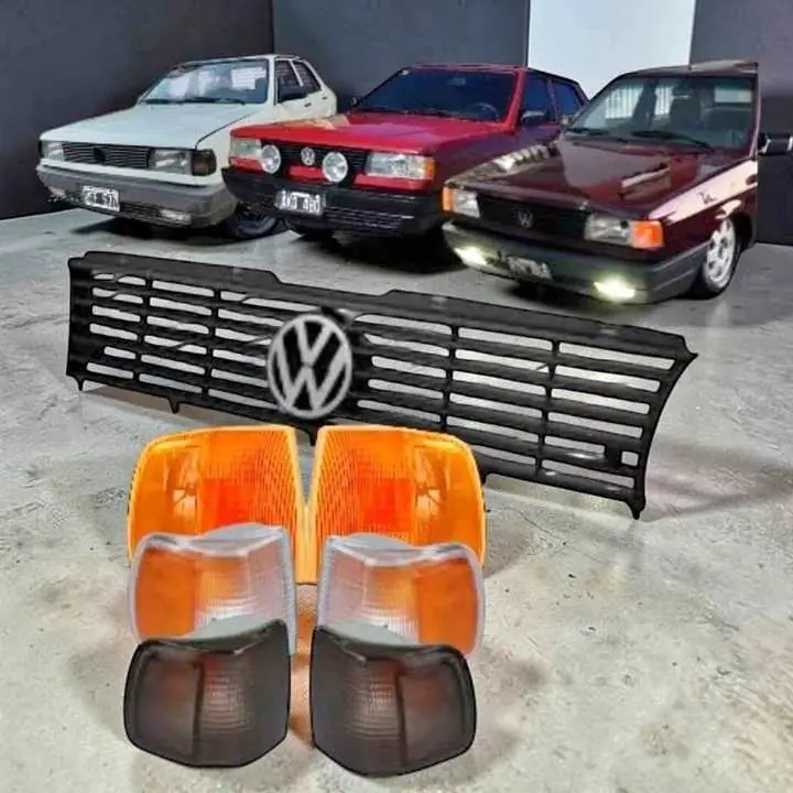 Juego de giros delanteros más parrilla con logo de VW Gol G1 Senda Gacel Saveiro 91 al 95