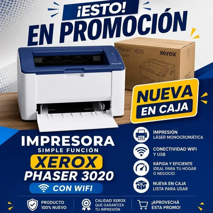 Mpresora nueva marca Xerox phaser 3020 con WiFi Se retira por Aldo Bonzi