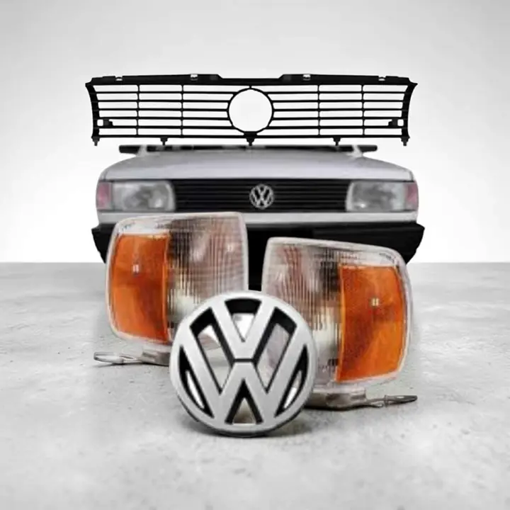 Juego de giros delanteros cristal más parrilla negra con logo de VW Gol G1 Senda Saveiro del 91 al 9