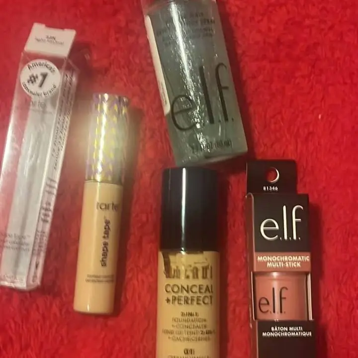 Set de maquillaje bruma base corrector y rubor elf Milani y tarte todo nuevo