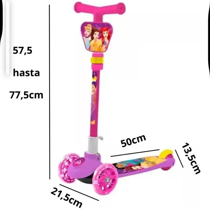 Monopatin princesa plegable con luces