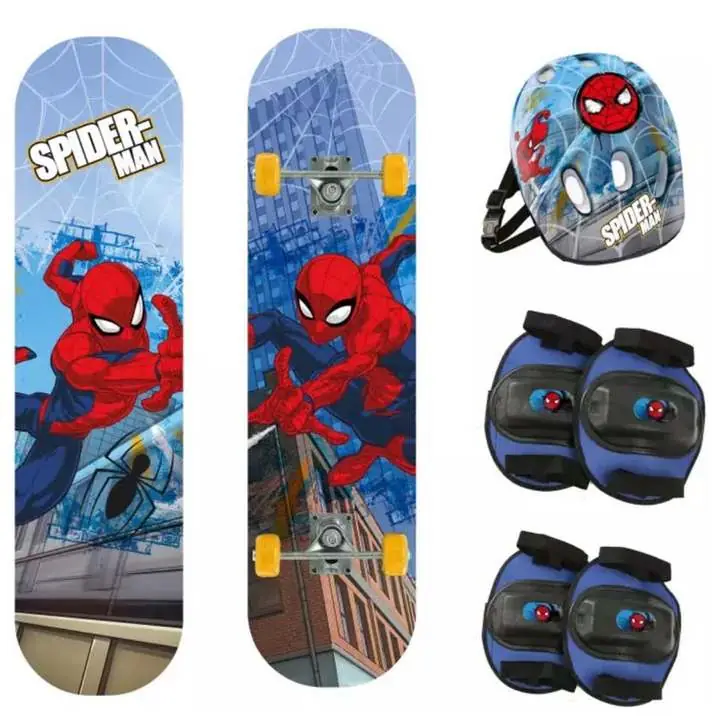 Patineta skate spiderman con protecciones