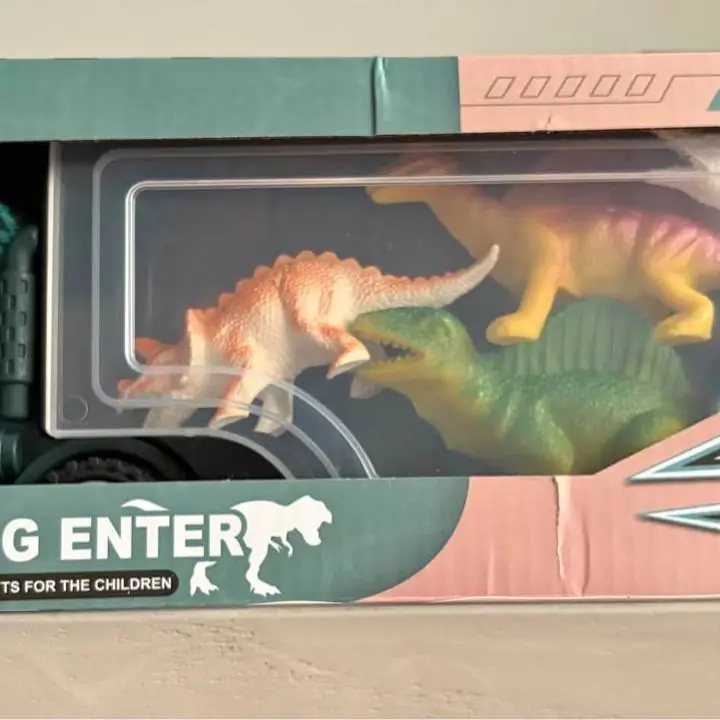 Camion dinosaurio con 5 muñecos dinosaurios