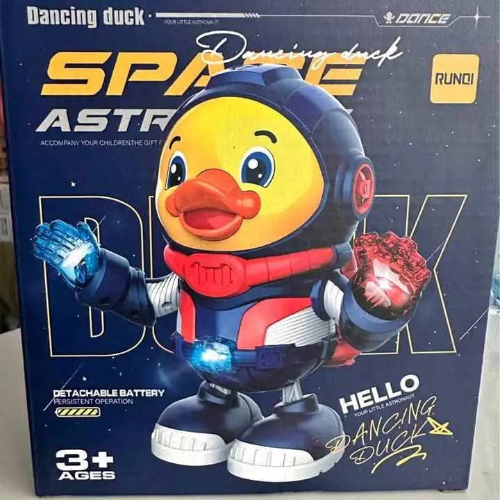 Pato musical bailarín con luces. pilas incluidas