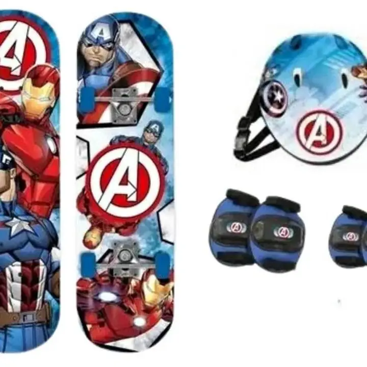 Patineta skate avengers con protecciones