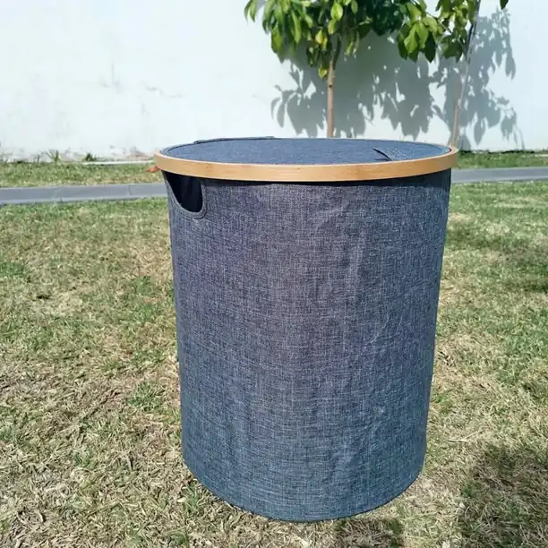 Cesto de ropa bambu gris
