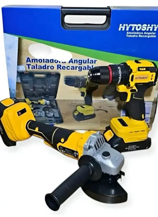 Taladro y amoladora inalambricos con baterias de 21 V