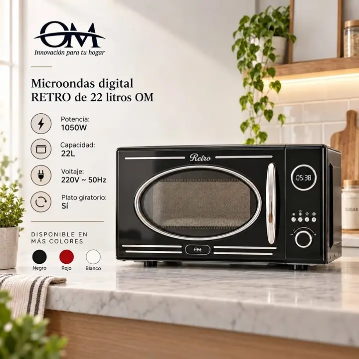 Microondas digital retro de 22L OM (envio gratis)