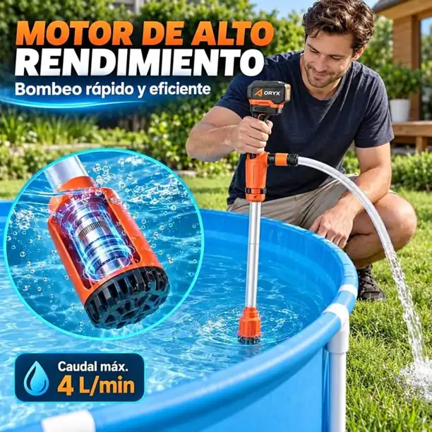 Bomba sumergible inalambrica con manguera y pistola de riego (envio gratis)