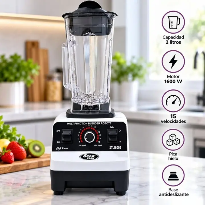 Licuadora profesional 15 velocidades 1600W