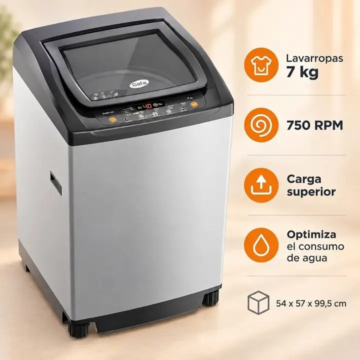 Lavarropa automatico 7KG carga superior